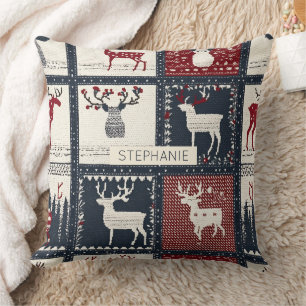 Cojín Decorativo Patrón de trazo de puntas rusticas   Nórdico