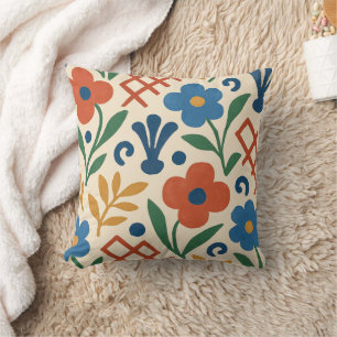 Cojín Decorativo Patrón de trébol floral de país retro