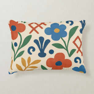 Cojín Decorativo Patrón de trébol floral de país retro