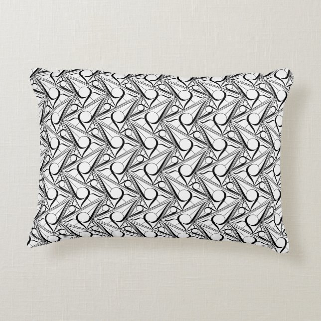 Cojín Decorativo Patrón de triángulo con círculo (Reverso)