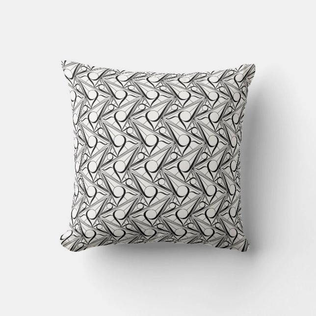 Cojín Decorativo Patrón de triángulo con círculo (Anverso)