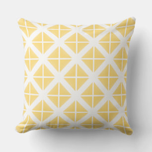Cojín Decorativo Patrón de triángulo de moda amarillo