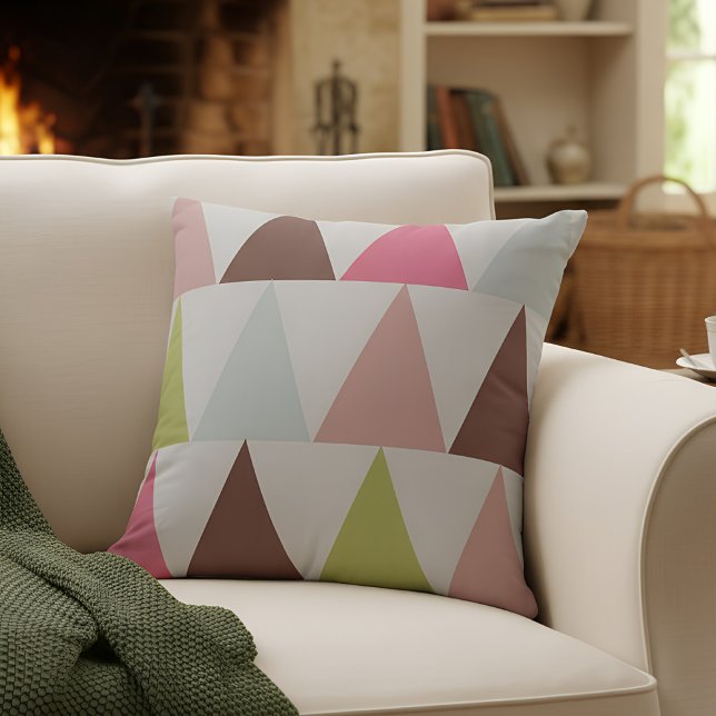 Cojín Decorativo Patrón de triángulo geométrico moderno (geometric triangle pattern throw pillow)