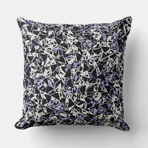 Cojín Decorativo Patrón de triángulo negro púrpura