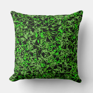 Cojín Decorativo Patrón de triángulo negro verde