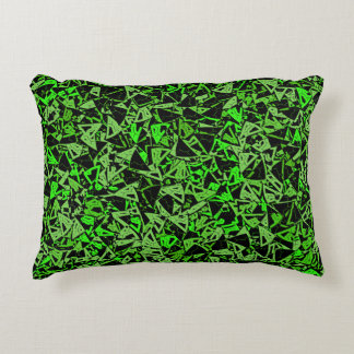 Cojín Decorativo Patrón de triángulo negro verde