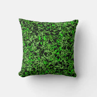Cojín Decorativo Patrón de triángulo negro verde
