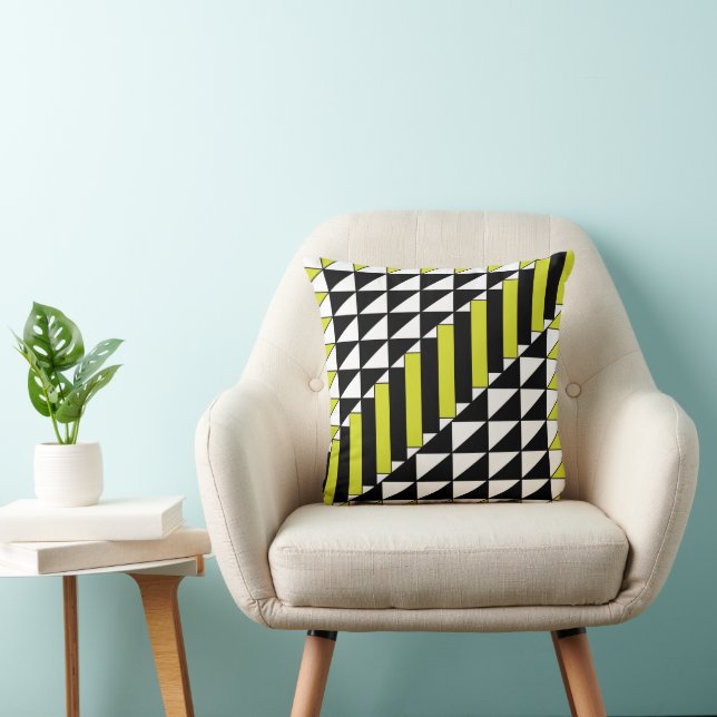 Cojín Decorativo Patrón de triángulo rectángulo geométrico verde ne (Silla)