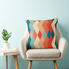 Cojín Decorativo Patrón de triángulo retro multicolor geométrico