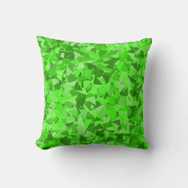 Cojín Decorativo Patrón de triángulo verde (Anverso)