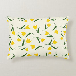 Cojín Decorativo Patrón de Tulipán Amarillo 