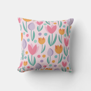 Cojín Decorativo Patrón de tulipanes de primavera