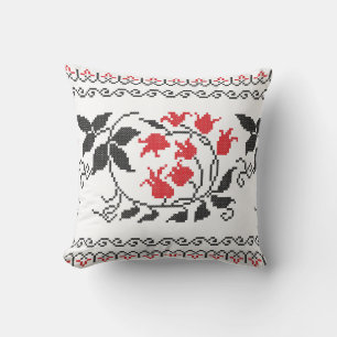 Cojín Decorativo Patrón de tulipanes rojos