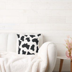 Cojín Decorativo Patrón de vaca en blanco y negro