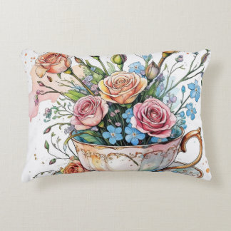 Cojín Decorativo Patrón de ventilación floral - Agua suave arte Boh