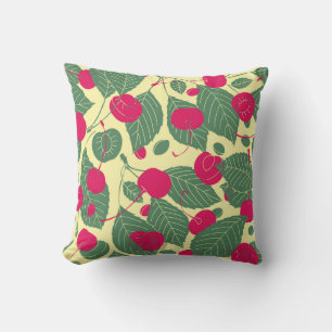 Cojín Decorativo Patrón de verano de color brillante con cerezas. I