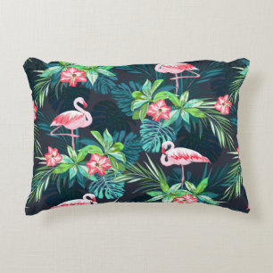 Cojín Decorativo Patrón de verano tropical sin soldadura con flamin