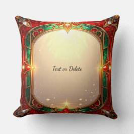 Cojín Decorativo Patrón de vidrio tintado rojo y verde ornamentado