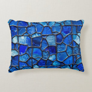 Cojín Decorativo patrón de vidrio veneciano azul