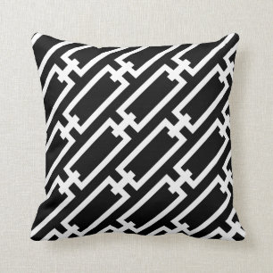 Cojín Decorativo Patrón de vínculos en blanco y negro