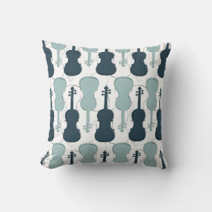 Cojín Decorativo Patrón de violín azul