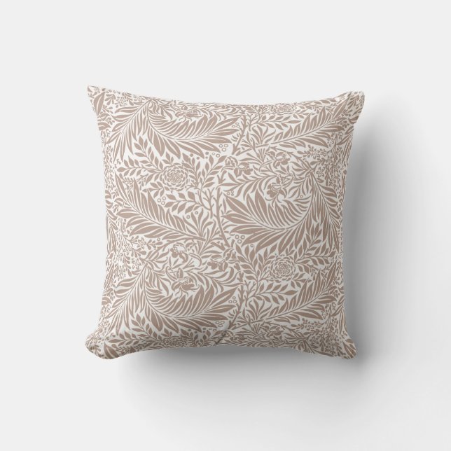 Cojín Decorativo Patrón de William Morris Beige Larkspur (Anverso)