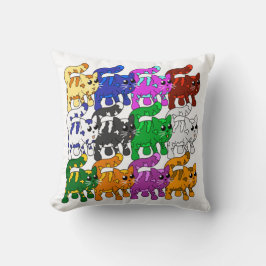 Cojín Decorativo Patrón De Xmas Cuadros Gatito