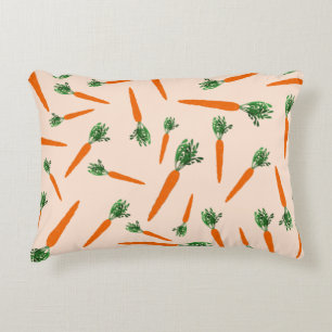 Cojín Decorativo Patrón de Zanahoria Naranja