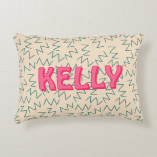 Cojín Decorativo Patrón de zig zag inspirado en Ikat de color azul