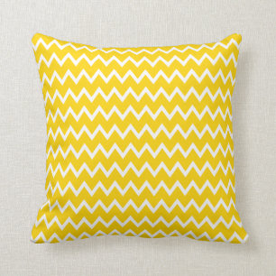 Cojín Decorativo Patrón de zigzag amarillo y blanco