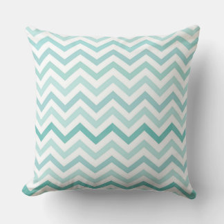Cojín Decorativo Patrón de Zigzag Azul Acuático – Minimalista Moder