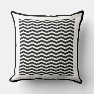 Cojín Decorativo Patrón de zigzag blanco y negro