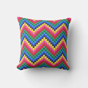 Cojín Decorativo Patrón de zigzag colorido