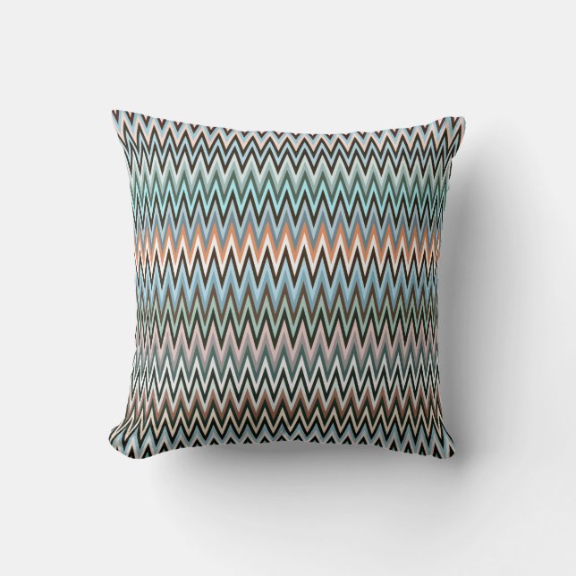 Cojín Decorativo Patrón de zigzag multicolor (Anverso)