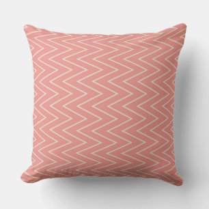 Cojín Decorativo Patrón de zigzag rosa y blanco sin costuras