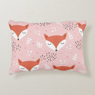 Cojín Decorativo Patrón de zorro sin soldadura, bosque dibujado a m