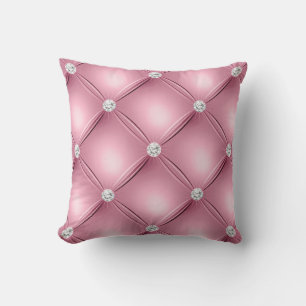 Cojín Decorativo Patrón decorativo cuadrado pequeño con borla rosa