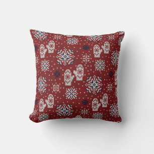 Cojín Decorativo Patrón decorativo de Navidades de invierno de punt