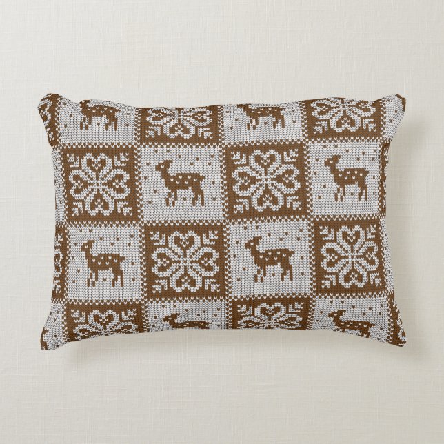 Cojín Decorativo Patrón decorativo sin fisuras de invierno de punto (Anverso)