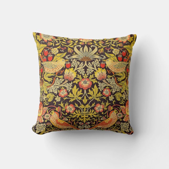 Cojín Decorativo Patrón del ladrón de fresas William Morris (Anverso)