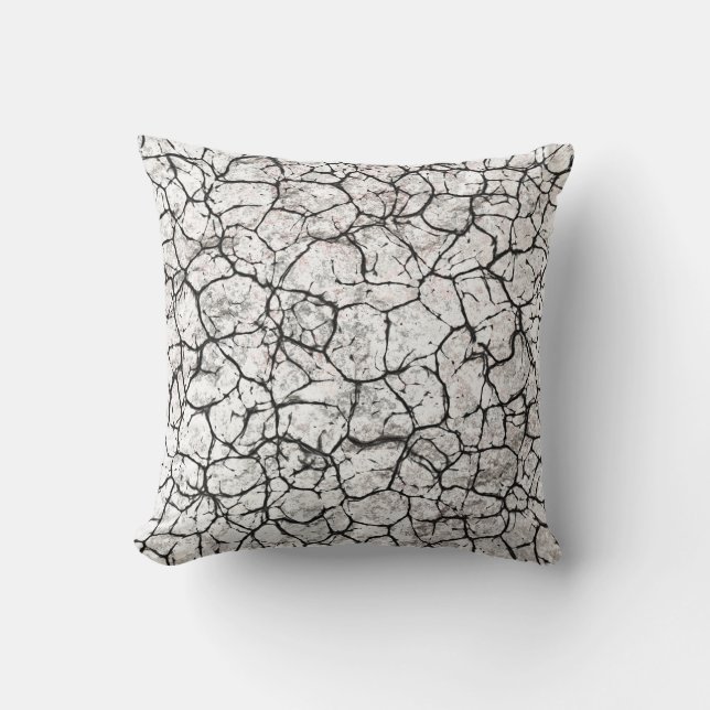 Cojín Decorativo Patrón Digital de Mármol Agrietado (Anverso)