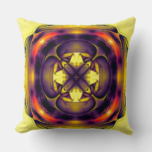 Cojín Decorativo Patrón digital simétrico azul rojo