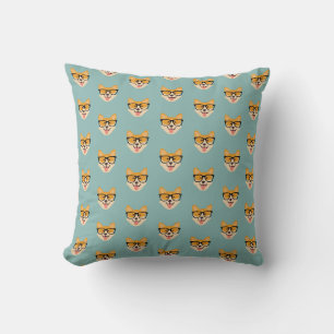 Cojín Decorativo Patrón divertido de Hipster Corgi
