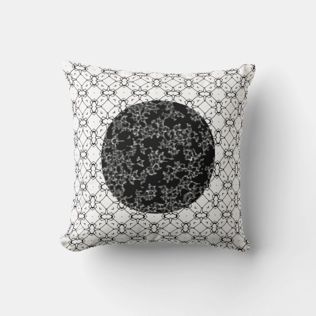 Cojín Decorativo Patrón doble blanco/negro (Anverso)