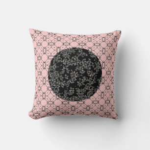 Cojín Decorativo Patrón doble blanco y negro/rosa suave