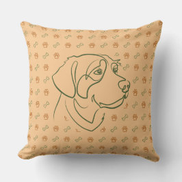 Cojín Decorativo Patrón Dorado de Golden Retriever