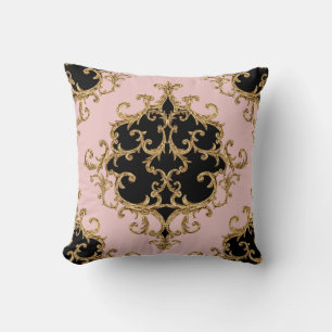 Cojín Decorativo patrón dorado ornamental barroco