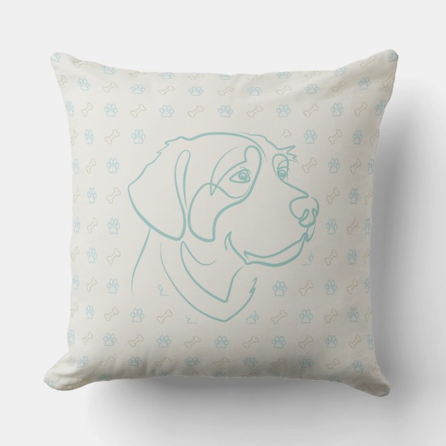 Cojín Decorativo Patrón Dorado Retriever (Anverso)