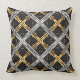 Cojín Decorativo Patrón dorado y plateado