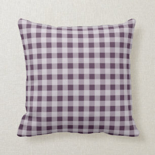 Cojín Decorativo Patrón Eggplant Purple Gingham